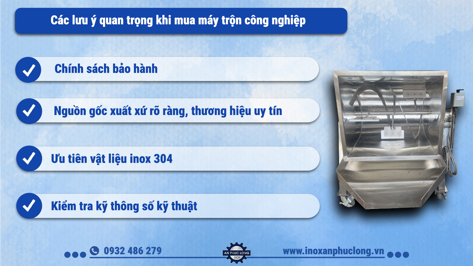  Các lưu ý quan trọng khi mua máy trộn công nghiệp