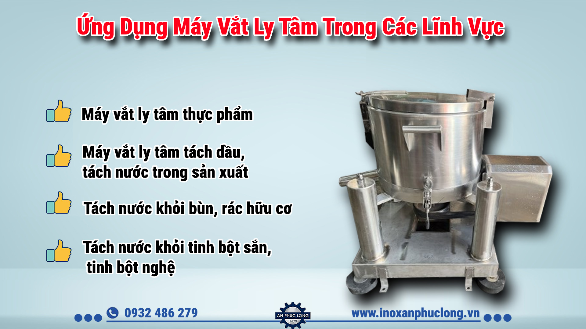 Ứng Dụng Máy Vắt Ly Tâm Trong Các Lĩnh Vực Khác Nhau