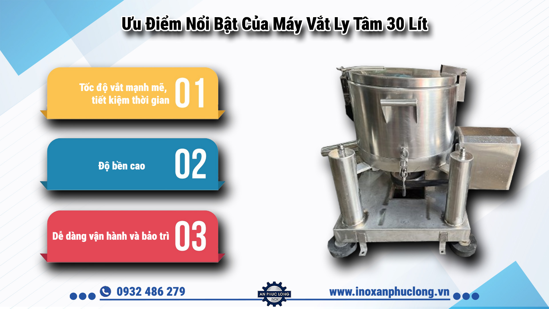 Ưu Điểm Nổi Bật Của Máy Vắt Ly Tâm 30 Lít