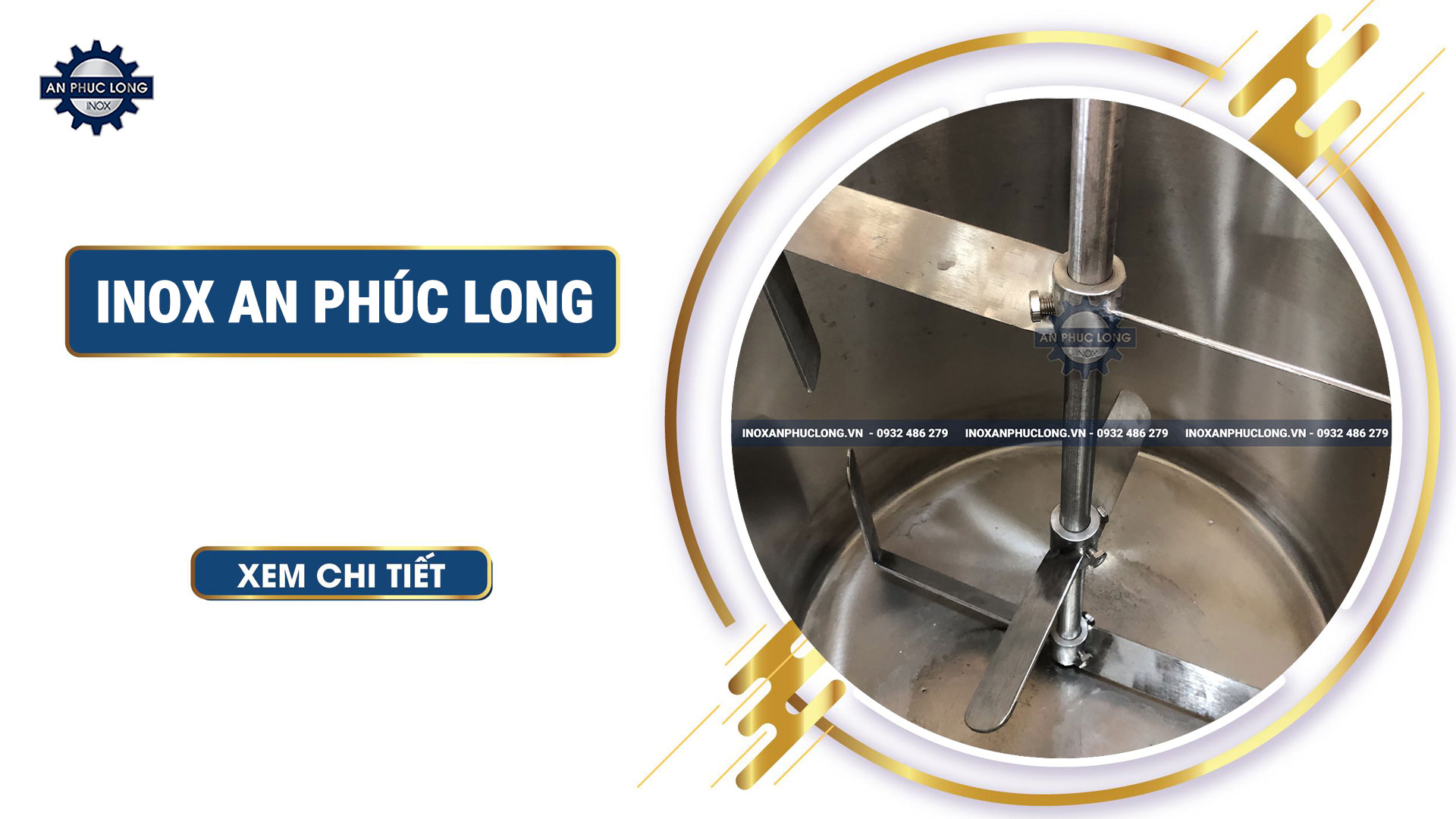 Gia công nồi nấu gia nhiệt có cánh khuấy uy tín tại Inox An Phúc Long