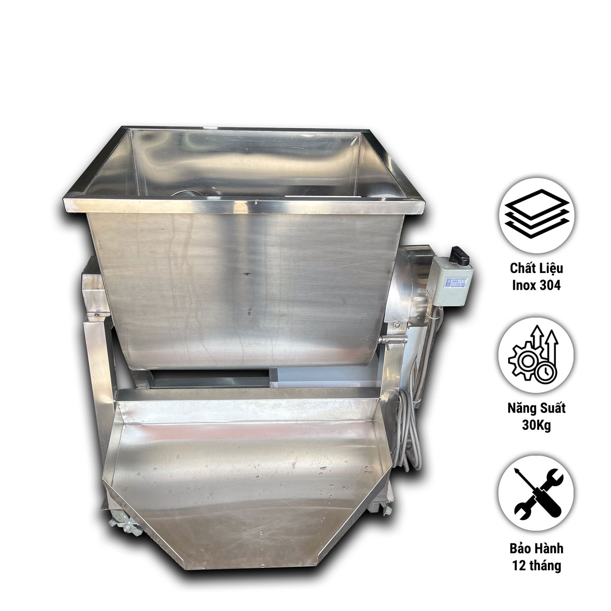 Máy trộn công nghiệp nằm ngang 30kg Máy trộn công nghiệp nằm ngang 30kg